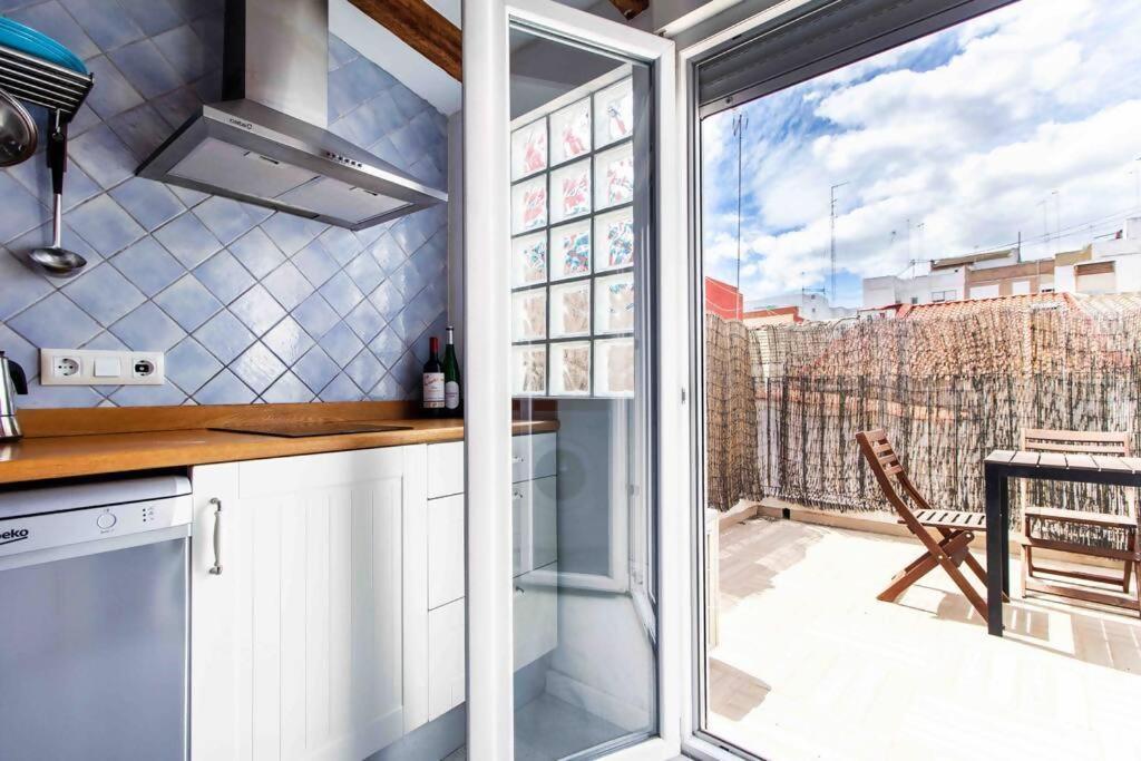 Estudio Para Parejas Con Terraza En La Playa Valencia Eksteriør billede